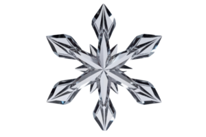 Crystal snowflake with pointed edges for decoration isolated on a transparent background png