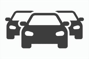 Simple Icon of Three Cars Driving in a Row vector