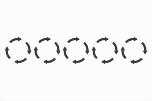 Five Circular Arrows Indicating Continuous Process Flow vector