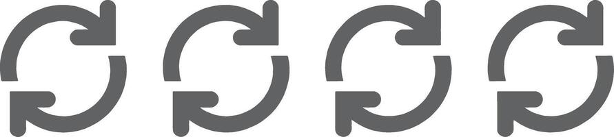 Four Circular Arrows Icon Set for Reload Refresh Repeat vector