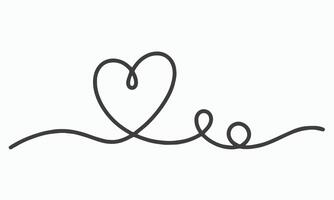 Continuous Line Drawing of Two Hearts Simple Minimalist Design vector