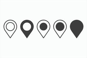 Collection of Map Pointer Icons with Varying Fill Levels vector