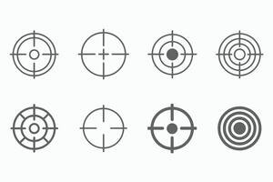 Collection of Eight Target Icons for Aiming and Accuracy vector