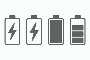 Battery Level Indicators Set Full Empty Charging Low vector
