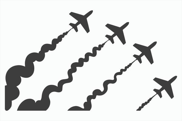 Four Airplanes Flying in Formation Leaving Smoke Trails