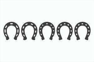 Five Gray Horseshoes in a Row Simple Design vector