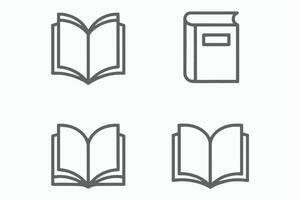 Four Simple Book Icons Open and Closed for Reading vector