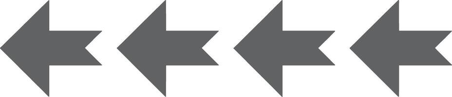Four Geometric Left Arrows Design Element Set vector