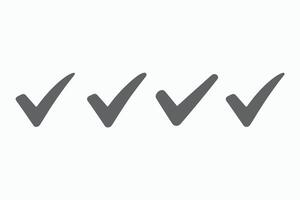 Four Hand Drawn Check Marks Icon Set for Approval vector