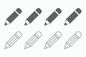 Eight Pencil Icons Set Design Elements for Web and App vector