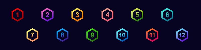 Colorful numbered bullet points for lists and step-by-step instructions in presentations vector
