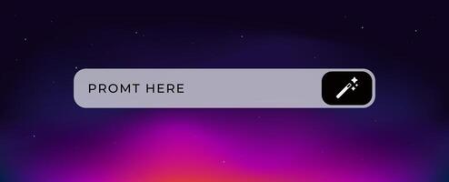 Ai interface bar with magic wand icon for artificial intelligence functions vector