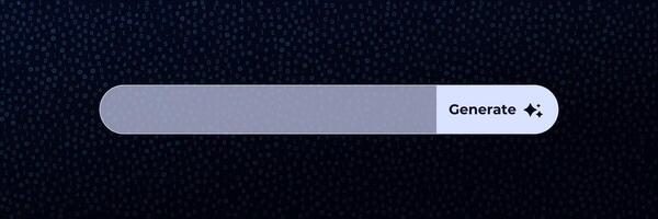 Ai search bar with generate button for artificial intelligence user interface vector