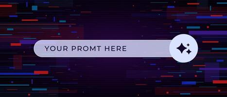 Ai interface with neuro icons and space for custom user prompt integration vector