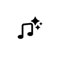 Ai intelligence music note with sparkle icon for media and digital audio platforms vector
