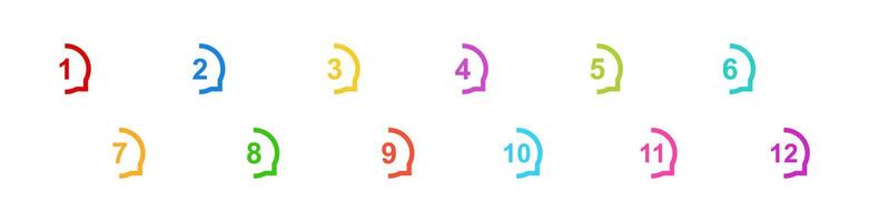 Colorful numbered icons as bullet points for presentations and lists vector
