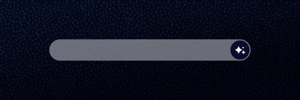 Ai interface search bar with digital data elements in minimalist graphic design vector