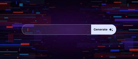 Ai interface with generate button highlighting artificial intelligence concept vector