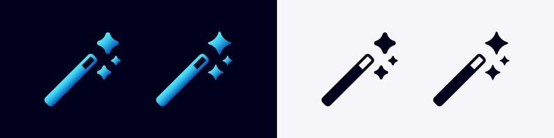 Ai magic wand icons for artificial intelligence neuro applications and user interfaces vector