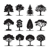 10 Unique Tree Silhouette Vectors Minimal Style Icons for Nature and Forest Design