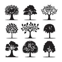 Silhouette Tree Bundle Simple Trees for Eco, Nature, and Green Projects vector