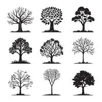 Unique Tree Silhouette Vectors Minimal Style Icons for Nature And Forest Design