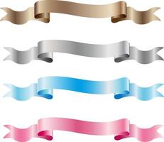 satin ribbon, twisted on a table, isolated on a white background vector