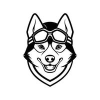 A dog wearing goggles and a helmet vector