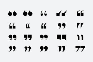 Set of quote mark. Quotes icon set. Inverted commas, speech marks vector