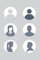 Avatar default user icon set. Social media user profile icon. Gray placeholder vector