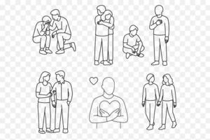 Minimalist Line Art of Emotional Support, Empathy, and Connection vector