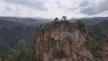 Mountain with a tree on top of it video