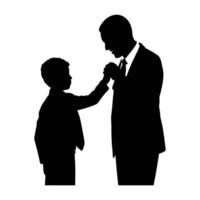 Father and Son Holding Hands Expressing Connection vector