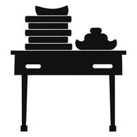Table with Plates and Covered Dish Silhouette vector