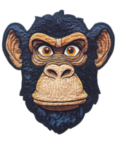 A monkey head with an angry expression on it png