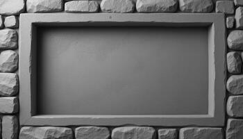 Stone Wall Frame Empty Recessed Panel photo