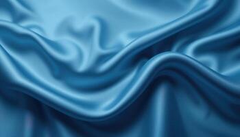 Smooth, flowing, light blue silk fabric texture. photo