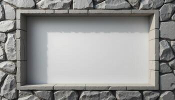 Stone Framed Blank White Rectangular Panel photo