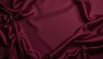 Rich maroon silk fabric draped in folds. photo