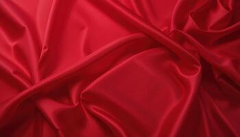 Rich crimson silk draped in elegant folds. photo