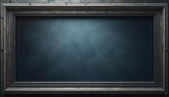 Empty antique picture frame on a dark background. photo