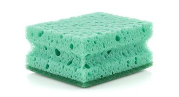 A green sponge on a white surface photo