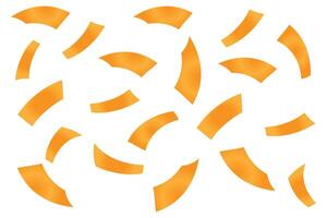 Curved Orange Shapes Abstract Seamless Pattern. Modern Orange Gradient Ribbon Elements, Background. Dynamic Orange Swirls, Minimalist Geometric Background. vector