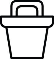 Simple outline of a shopping basket icon, a common symbol for online shopping, retail, and commerce, clean line art illustration for web and e-commerce designs, high resolution available. png