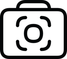 Simple outline of a camera icon, a universal symbol for photography, picture taking, and memories, clean line art illustration for design and media, high resolution available. png