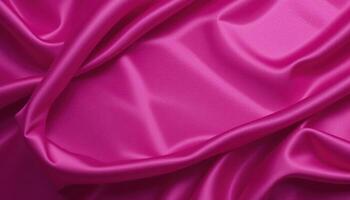 Close-up view of vibrant fuchsia draped fabric. photo