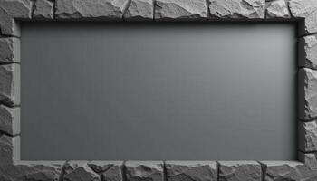Grey Background Stone Frame Rectangular Design photo
