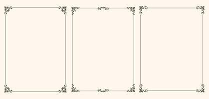 Simple frames with swirls in vintage style vector