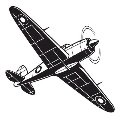 Vintage World War II Fighter Plane Illustration