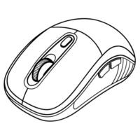 Wireless Computer Mouse Line Art Illustration vector